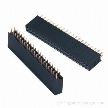 2.54mm Female Headers, 11mm Height, Dual-row DIP, 500V AC Withstanding Voltage